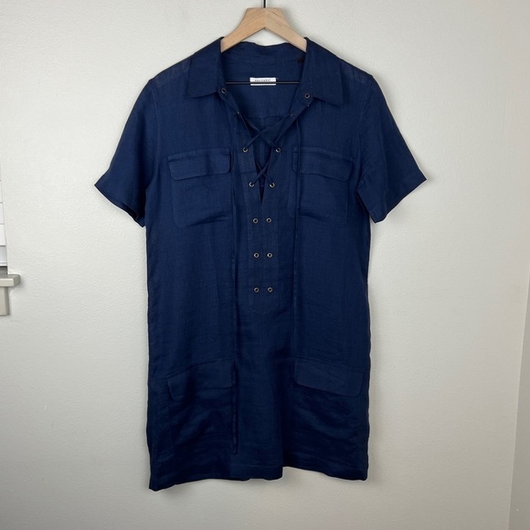 Equipment Knox Corset Front 100% Linen Dress - Picture 2 of 6